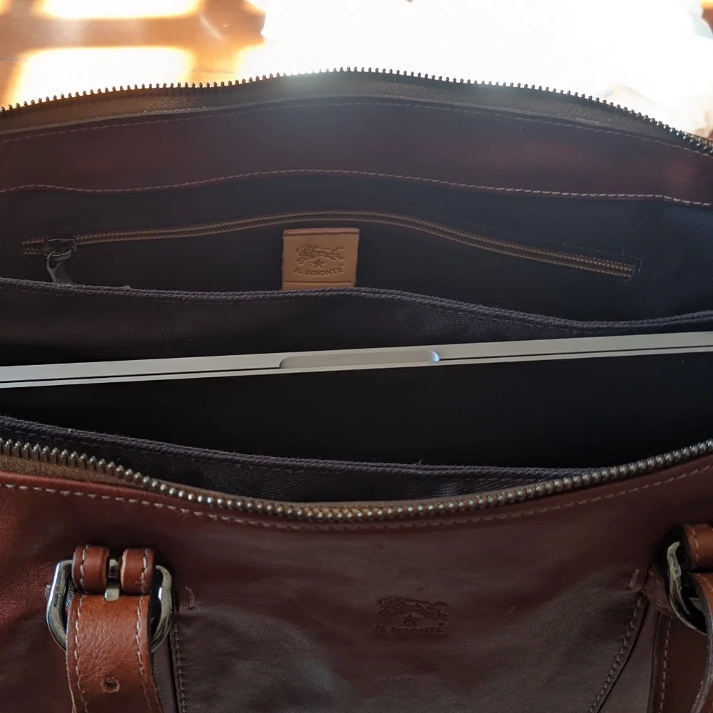 Leather laptop bag - Picture 3 of 5